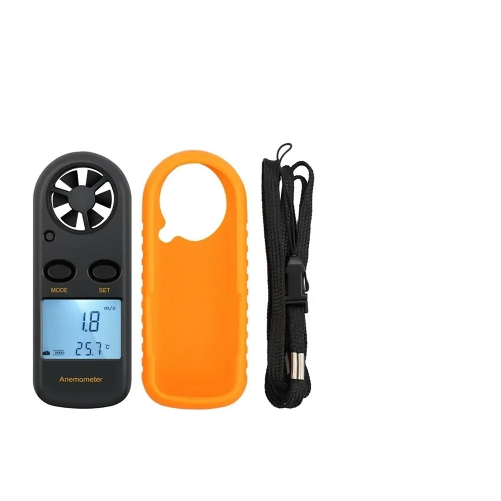 Anemómetro digital GM816, medidor de velocidad del viento, caudal y temperatura con retroiluminación LCD.