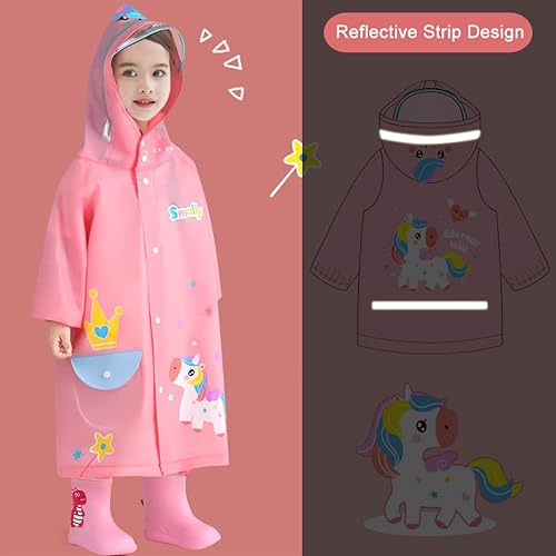 Miniatura 3 de Chubasqueros para niños, impermeable 3D, con dibujos animados, poncho para niñas y niños de 2 a 12 años