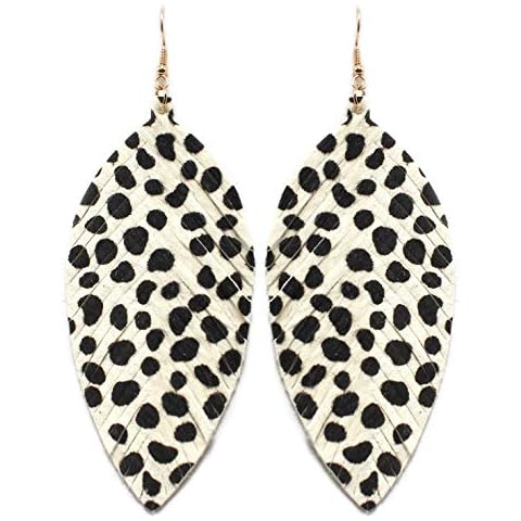 Miracle Collection Large Leather Dangle Earrings Cover