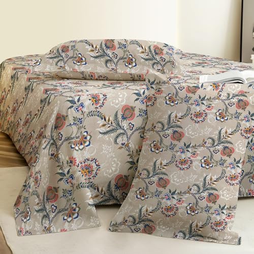 Image of Weave & Decor Super Soft Super Comfortable 144 TC 90x90 inches Printed Cotton Double Bed Bedsheet with Two Pillow Covers