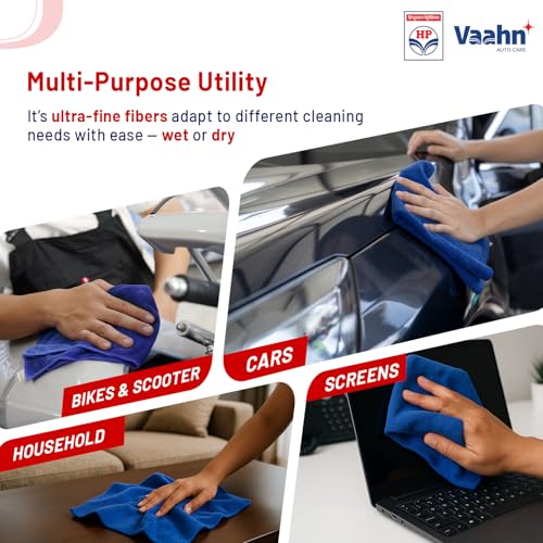 Image of HP Vaahn Microfiber Cloth | Ultra Absorbent, Lint-Free Car Cleaning & Drying Towel | High-Density, Reusable & Eco-Friendly (40x40 - Pack of 1)