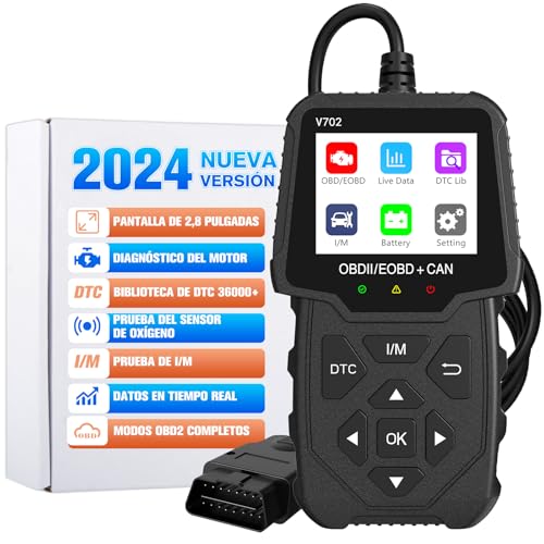 AWESAFE OBD2 Diagnostico,Escáner, Lector de Código para Automóvil, Fallo del Motor, Lector Código de Problemas, Sensor de O2, Sistema EVAP, Prueba de Smog(L),Compatible con la Mayoría de los Vehículos