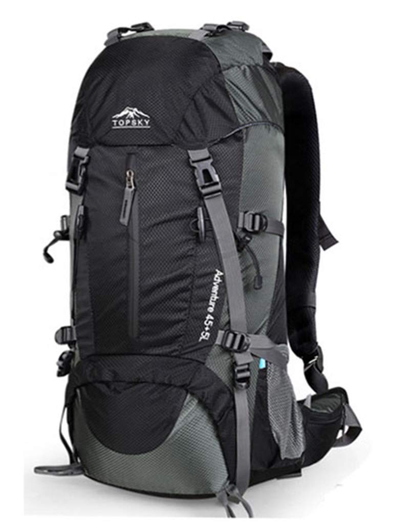 Tornister, Outdoor Rucksack Super Große Kapazität 50L Regenfest Leicht Bergsteigenbeutel (Farbe : Schwarz, größe : 50L)