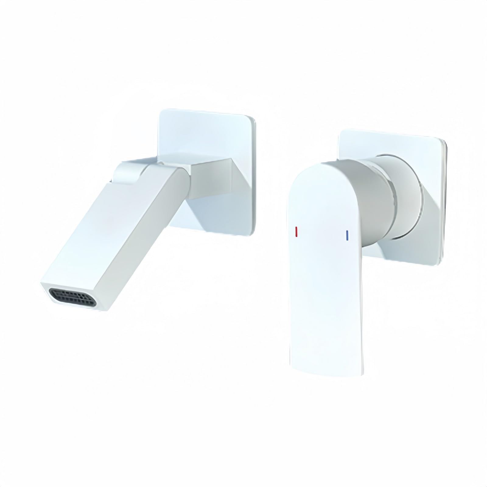ZYCHSJXA All-Copper Hot and Cold -Control Basin Embedded Bathroom Concealed Faucet (White)