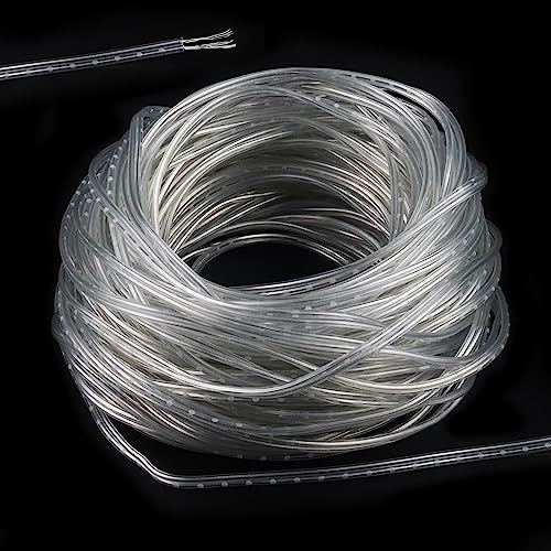 cersaty 1 cable de 25 m y 12 V, PVC transparente, 7 cables de cobre, 14 AWG, 2 núcleos, para guirnaldas de luces, luces decorativas, lámparas de pared LED, vigas de luz navideña