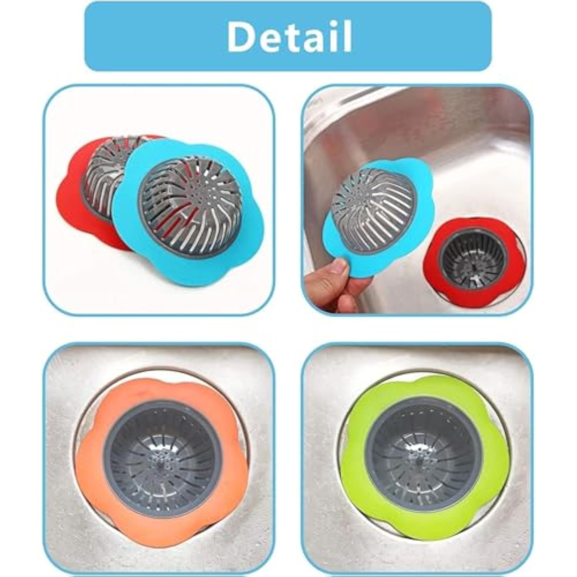 Silicone Kitchen Sink Strainer, Easy Clean Drain Filter