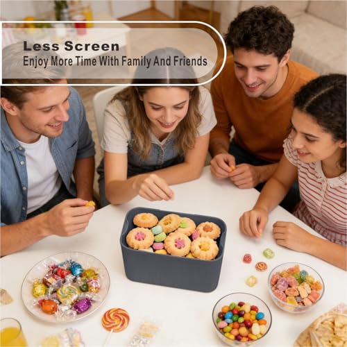 Image of SANIDIKA Lockable Storage Box, Locking Medicine Box, Cell Phone Locked Jail, Food Medical Lockbox, Containers Bin for Personal Refrigerator Home Office Organization Travel Farther Gift (Navy Plus)