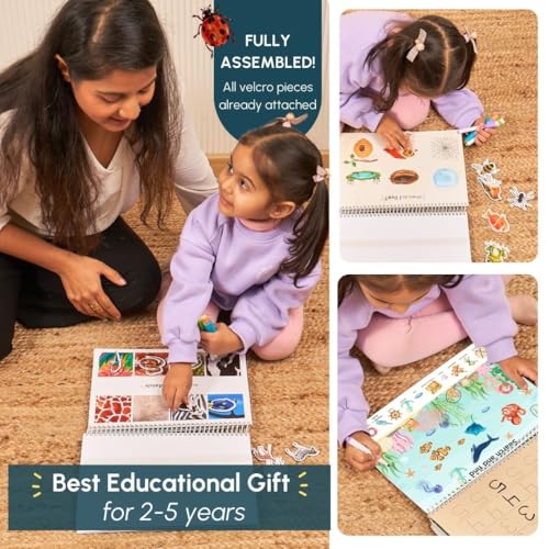 Image of Curious Cub Montessori Busy Book |Animal books for kids 2-4 | Toddler Busy Binder for 2-5 Yrs | Tracing Books For Kids Ages 3-5 | Activity Binder | Toddler Toys