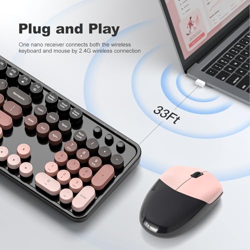 Dilter Wireless Keyboard and Mouse, Typewriter Full Size Keyboard with Number Pad and 2 in 1 USB Connected Mouse for Windows 7/8/10/11, Laptop, Desktop, PC, Computer by Dilter - Image 2