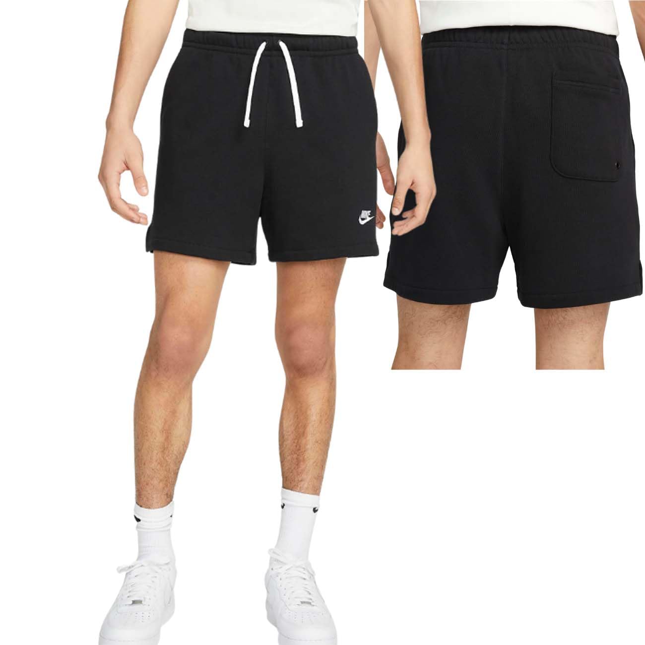 NIKE DX0731-010 M NK Club FT Flow Short Shorts Men's Black/White/White Size 3XL
