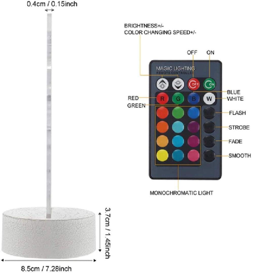 SUPERRUIDALONG 3D Bitcoin Telecomando 16 Colori Luci Notturne Illusione Acrilico LED Lampada da Tavolo Comodino Camera da Letto Scrivania Decorazione Regalo di Compleanno Giocattolo per Bambini
