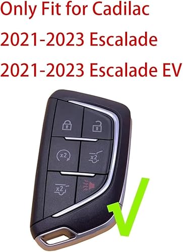 Miniatura 8 de Funda para llavero Escalade funda para llavero de 6 botones con llavero para Cadillac Escalade o Escalade ESV 2021 2022 2023, Blanco