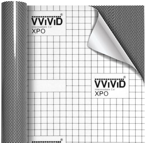 Image of VViViD Perforated Black One Way Vinyl Window Tinting Sheets - Adhesive Tint for Windows, Cars, Homes & Offices (1.49ft x 4.5ft)
