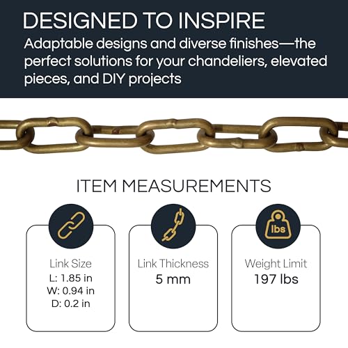Image of RCH Hardware CH-07W-BRZ Brass Chandelier Chain, Bronze (1 Foot)