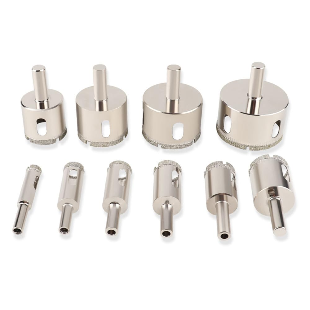 pieza de sierra perforadora de vidrio de 3-100 mm, brocas recubiertas de diamante, corona de perforación para herramientas eléctricas de cerámica, mármol, azulejos, 10 piezas de 3,50 mm