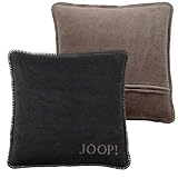 Waschen: Waschen bis 30°C Joop! Uni Kissenhülle Doubleface Anthrazit-Taupe, 50x50 cm Kissenhülle