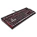 CORSAIR STRAFE Mechanical Gaming Keyboard - Red LED Backlit - USB Passthrough - Tactile and Clicky - Cherry MX Blue Switch