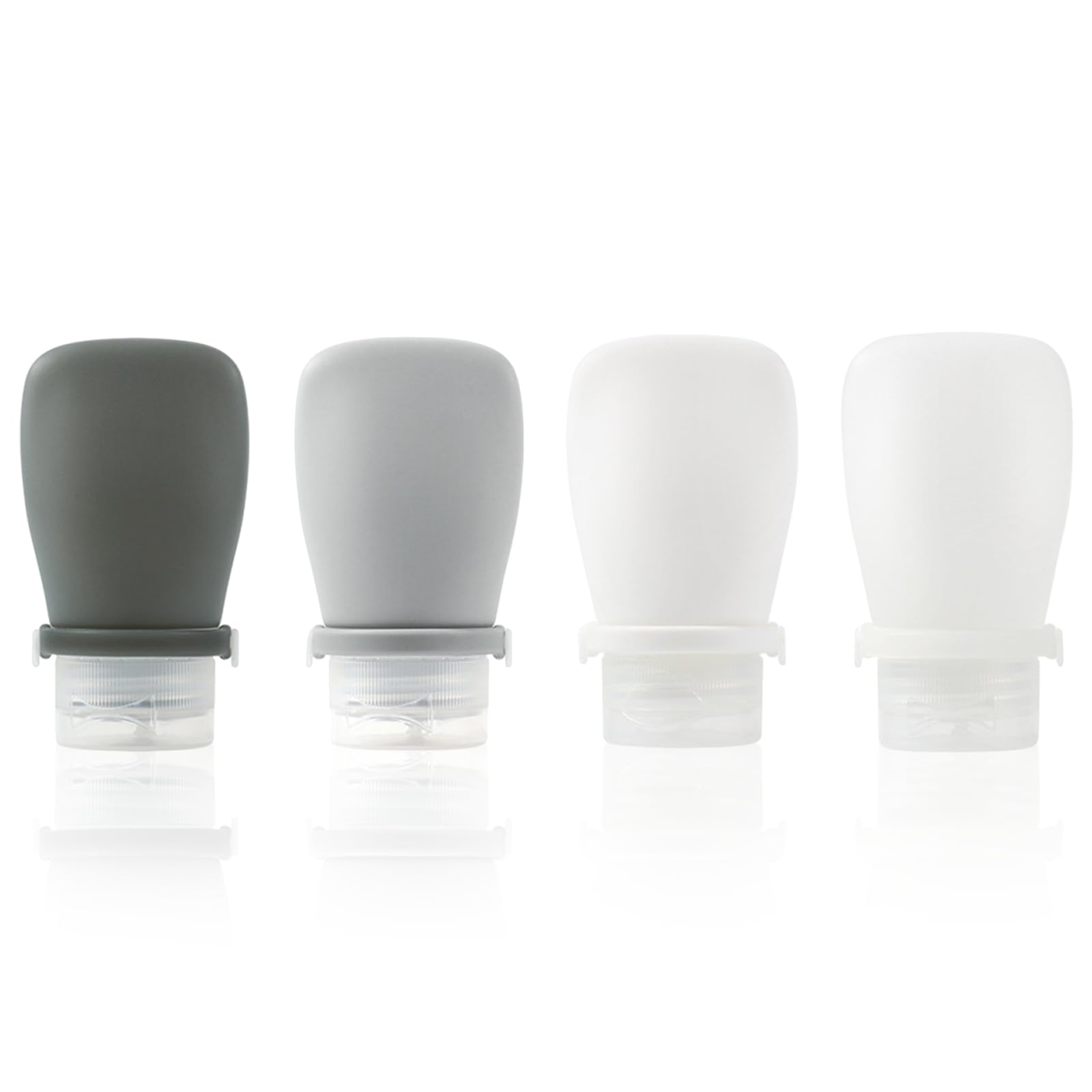 Starfa 4 Pack Silicone Travel Bottles (1oz),Leakproof Mini Lotion Bottles & Dressing Containers with Lids,Reusable Toiletry Squeeze Tubes for Shampoo,