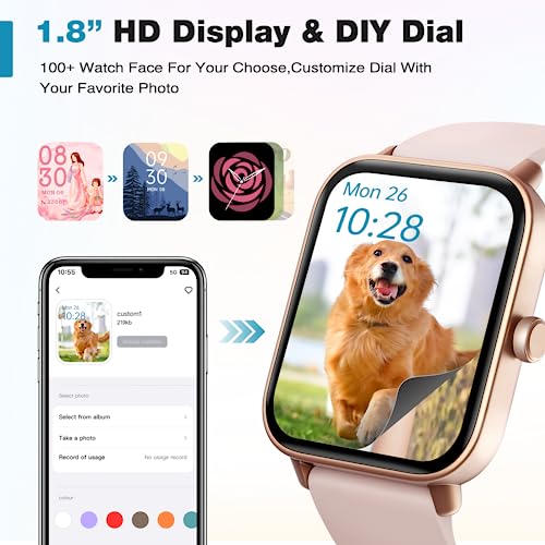 Fitpolo IDW19 Smart Watch For Women,1.8 Inch Touchscreen Fitness Tracker Bluetooth Call Alexa Spo2 Heart Rate Monitor Sleep Calorie Step Counter Waterproof Activity Tracker And Smartwatch thumb #1