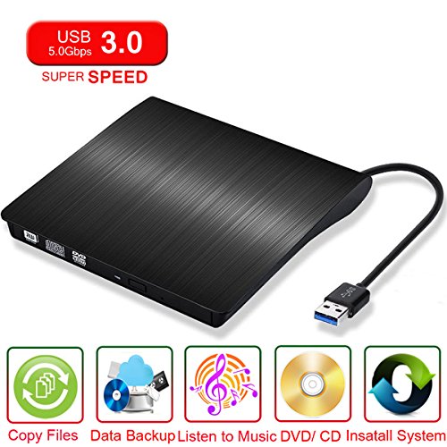 ?Nouvelle version?Glunlun Graveur de CD externe DVD, Portable USB DVD Graveur de CD-RW Lecteur de CD-RW / DVD-RW pour Apple MacBook Air, Macbook Pro, Mac OS