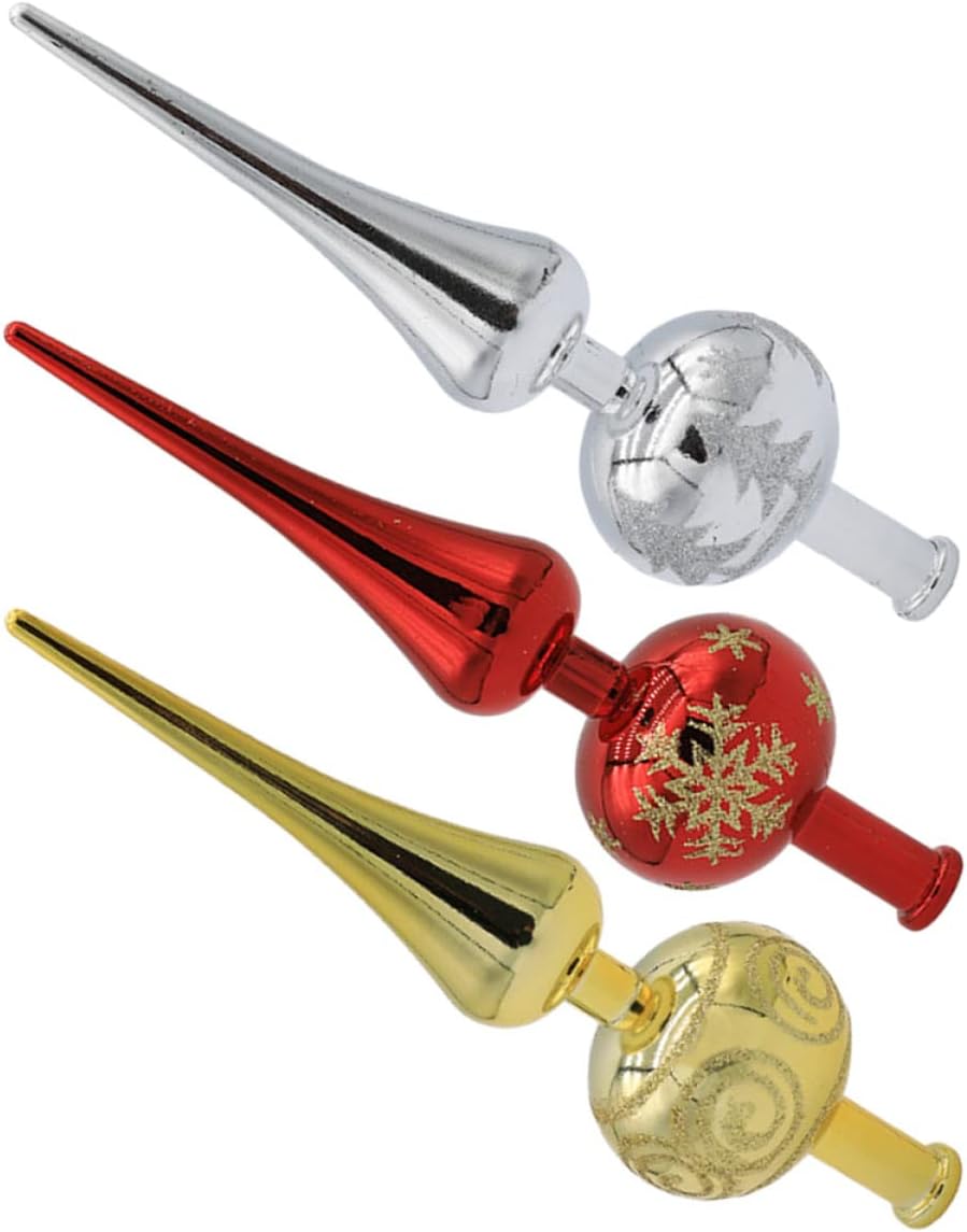 ABOOFAN 9pcs Xmas Tree Toppers Vintage Hand Painted Star Decoration Delicate Xmas Tree Ornament for Holiday Home Decor Bright Festive Finial