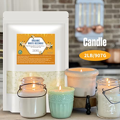 Aku Tonpa 2 Lb White Pure Beeswax Pellets, Triple Filtered Bees Wax For Skin, Face, Body, Hair Care, Diy Creams, Lotions, Lip Balm, Canning, Candle And Soap Making Supplies #TOP5