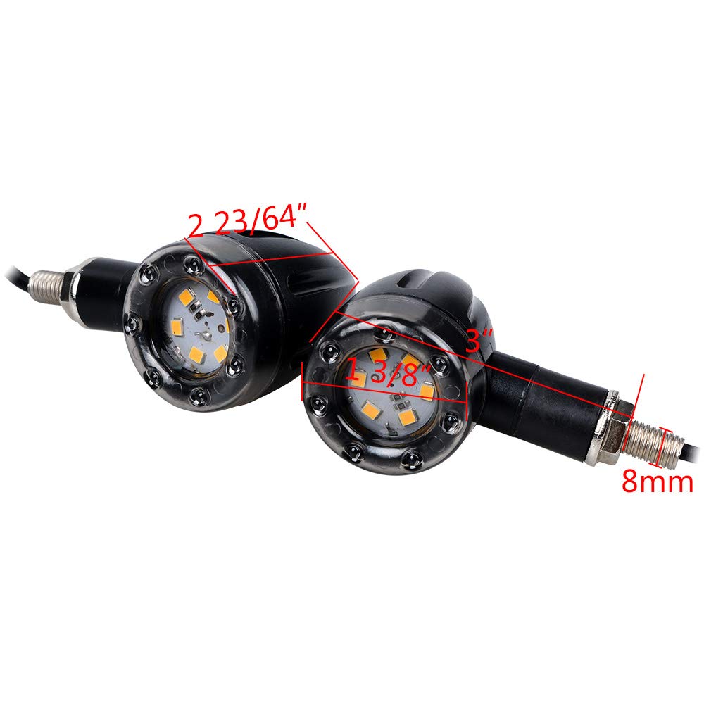 Astra Depot Smoke Amber & Red LED Motorcycle Turn Signal Lights (Type 10)