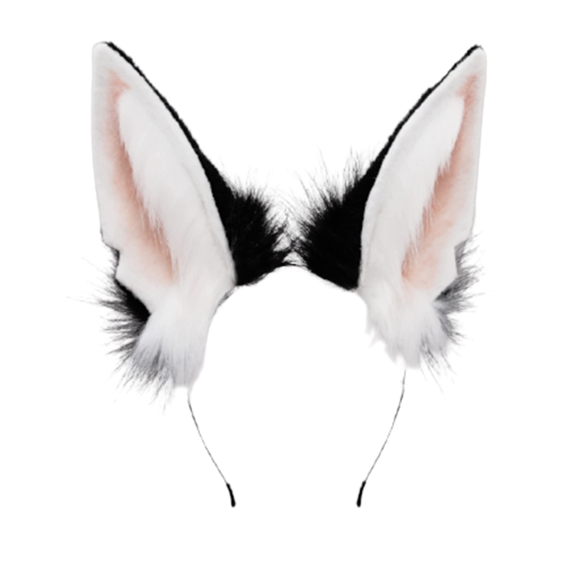 Handmade Fur Rabbit Ears Headwear Women Men Cosplay Costume Party Cute Head Accessories for Halloween