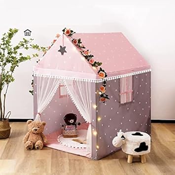 G Fashion Star Homes Big Size Extremely Light Weight Water Proof Kids Play House Tent for Girls and Boys (Pink)