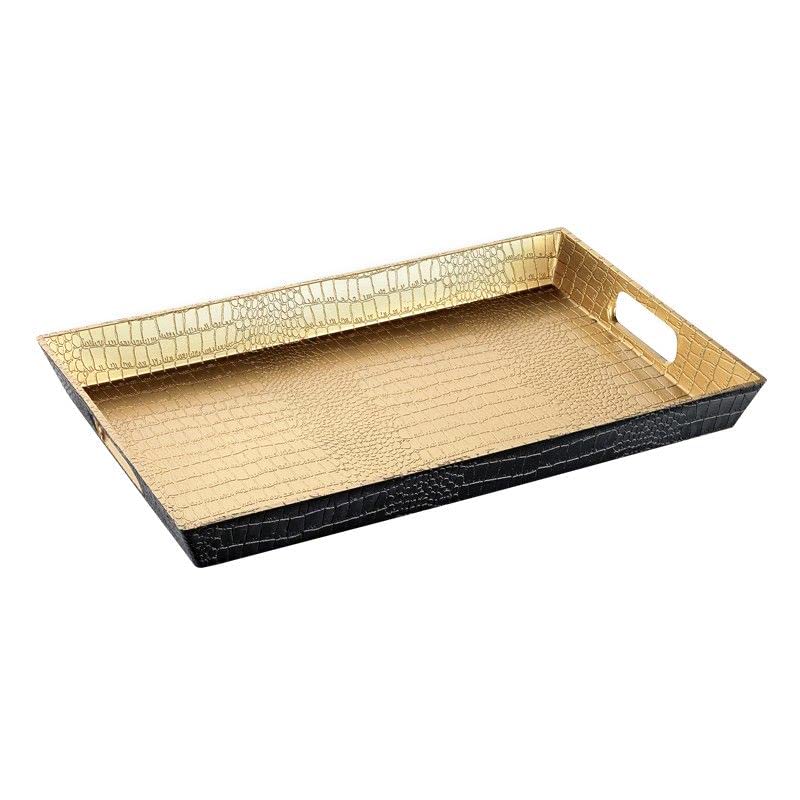 Galaxy Leather Design Pp Serving Tray-Gold 29x43cm