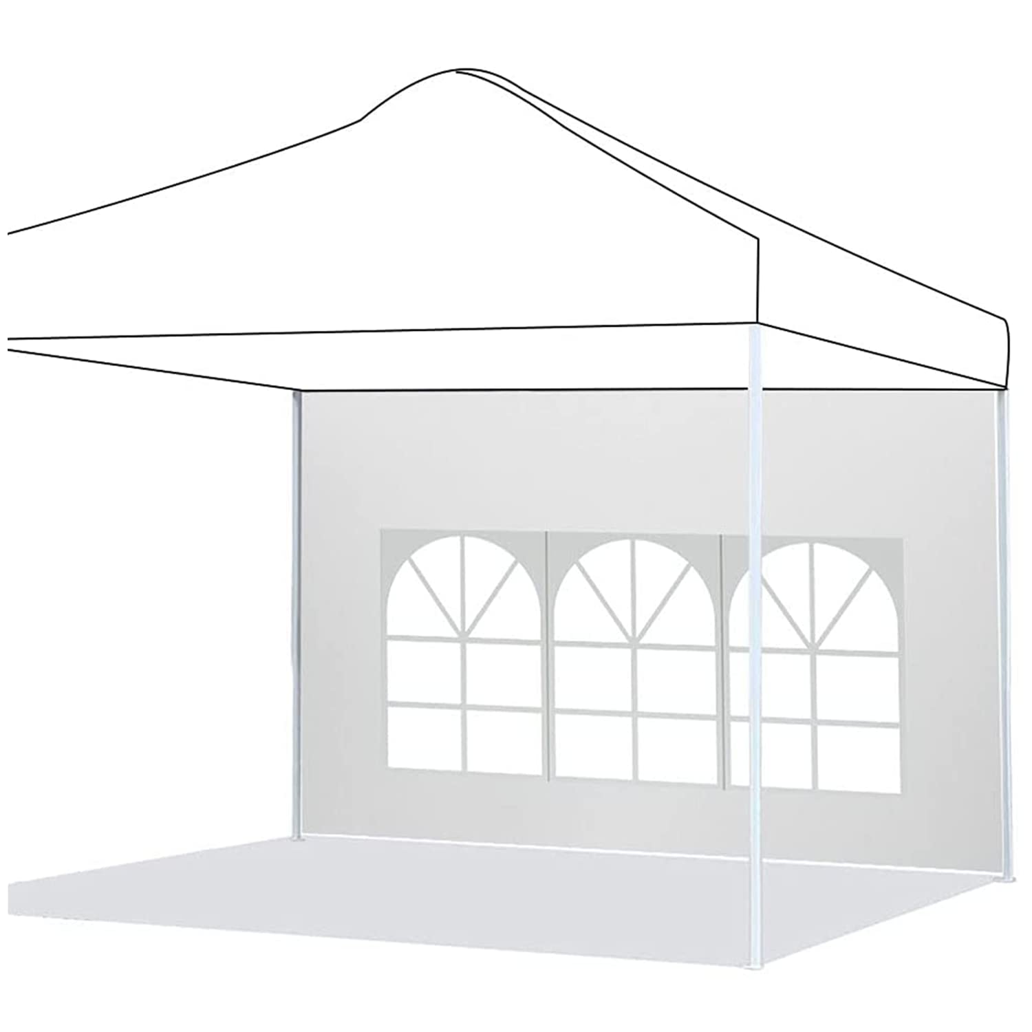 2 Pezzi Pannelli Laterali per Gazebo Impermeabili, 3 x 2 m, Tessuto Oxford 210D con Finestra in PVC – Ricambio per Gazebo da Giardino, Esterno, Feste