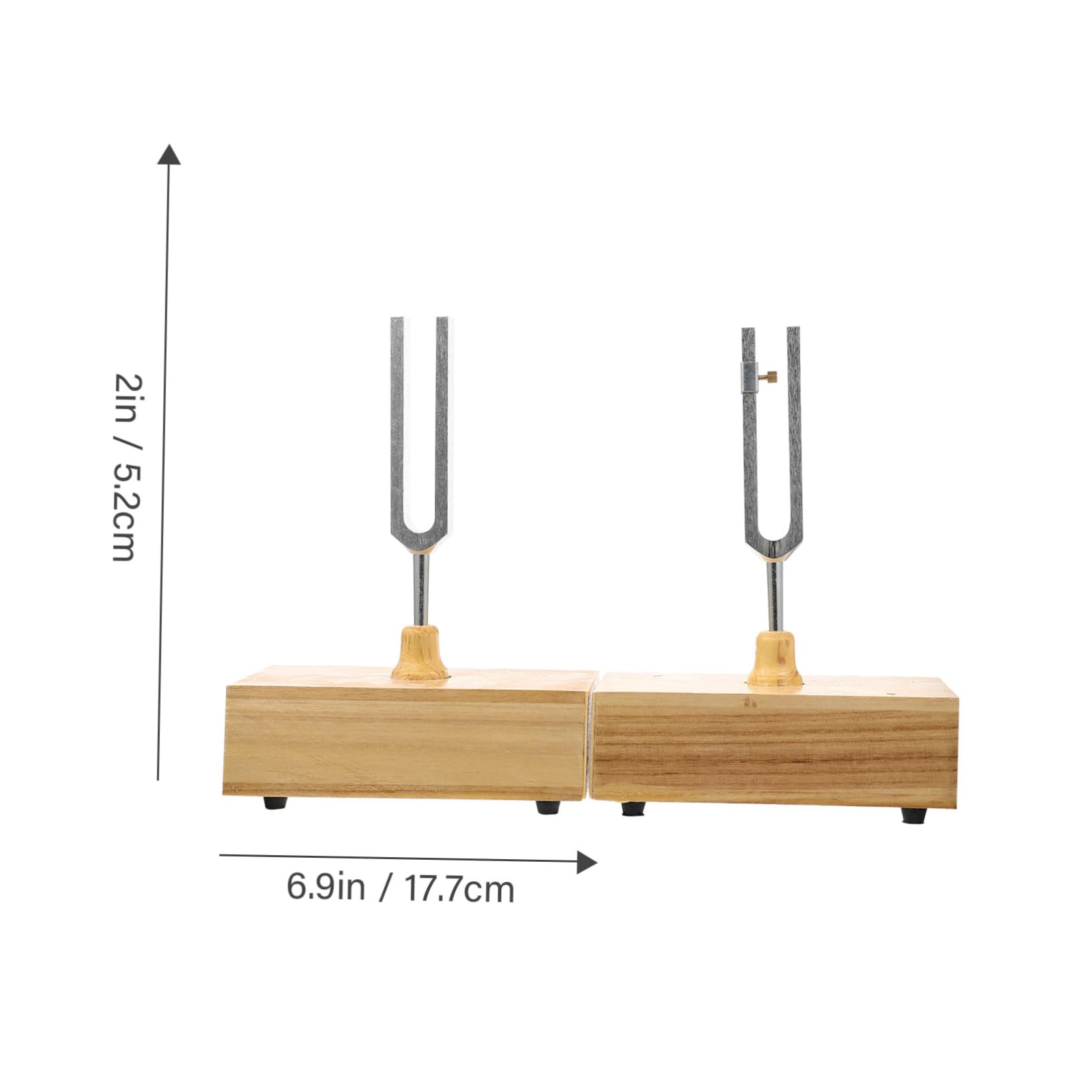 Physikalische Stimmgabel 440hz im Holzsockel als 1 Satz | Hammer, Metallausführung, für Lehrversuche und Resonanztests, Präzise Abstimmung