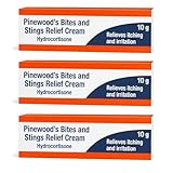 Pinewoods Fast Acting Hydrocortisone Cream 1% w/w Bite and Sting Cream, Mosquito and Bee Sting Treatment, Itchy Skin and Redness Solution, 3 x 10g Tubes for Eczema...