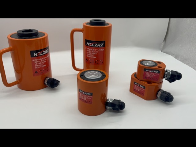 Image of HZLZRZ 30T Hydraulic Cylinder Jack Hollow Single Acting Hydraulic Ram Cylinder, Hydraulic Lifting Cylinders 2 inch(50mm) and Porta Power Kit(RCH-302)