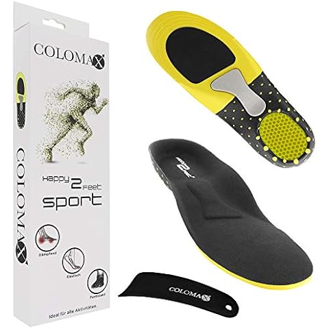 COLOMAX - SPORT - Einlegesohlen ideal für Sport und Alltag - Optimale Dämpfung - Maximaler Halt - Für Damen & Herren, Schwarz, 43 - 46 EU / L Cover