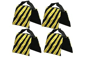 Kaezi Photography Saddle Sandbag Weight Bags for Photo/Video Studio Stand (Yellow - 4 Pack)