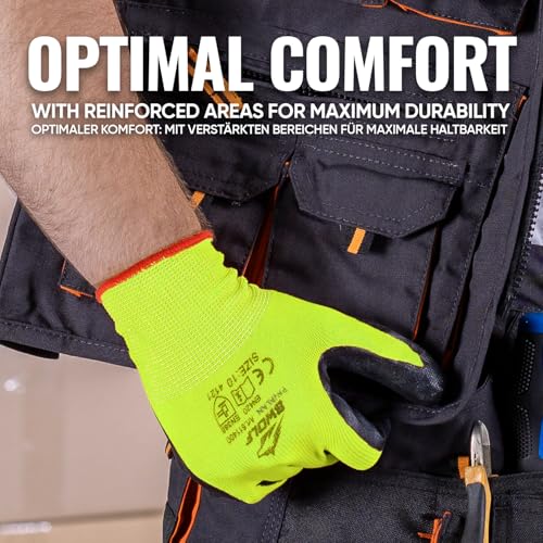 BWOLF PAVALAN 12 works of Work Gloves Men's Work Gloves Women's Mechanic Gloves Men's Assembly Gloves with Robust Latex Coating (12 - Image 2