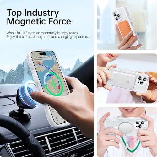 Coque antichoc iPhone 15 Pro Max paillettes compatible MagSafe pour fille