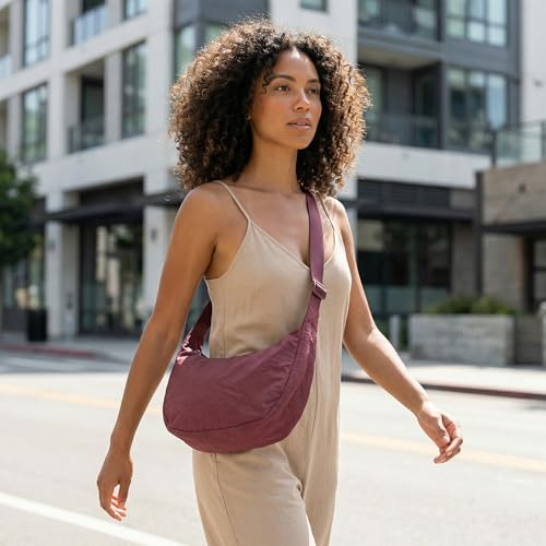 Image of Medium Nylon Crossbody Crescent Bag: Slouchy Style Shoulder Casual with Adjustable Strap