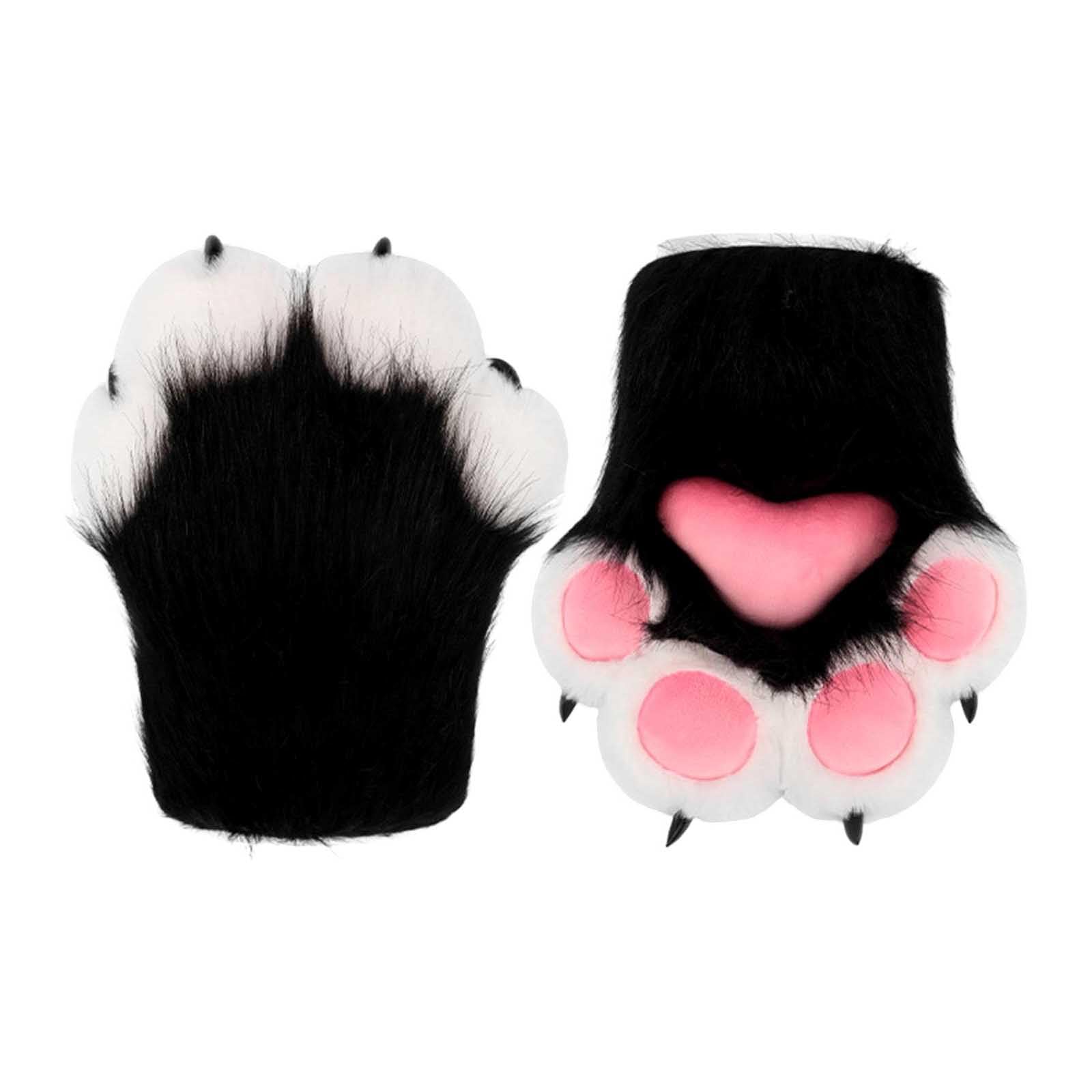2026 - Guantes de simulación de gato, animal, peludo para llamadas, accesorios para cosplay, uso casual, fiesta, carnaval, accesorios especiales