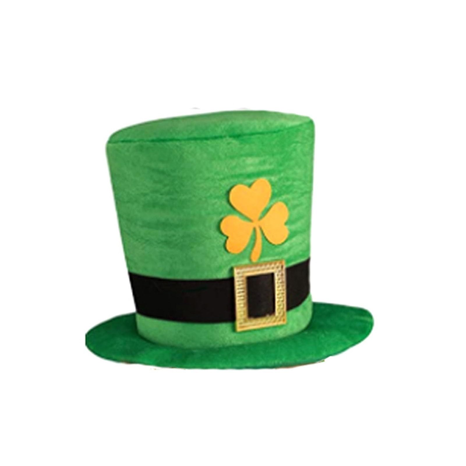 Adult Green Leprechaun Top Hat St Patrick's Day Accessories Novelty Hat Irish Gifts One Size Irish Fancy Dress Costume Accessory for Men and Women, Leprechaun Costume St Patricks Day Accessories