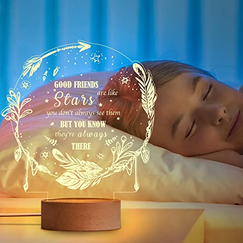 Graduation Gifts, Best Friend Night Light Gifts - Long Distance Friendship Gifts For Bff, Bestfriend, Besties - Birthday Gift, Going Away Gifts, Housewarming Gift, Usb Powered Acrylic Night Light #TOP4