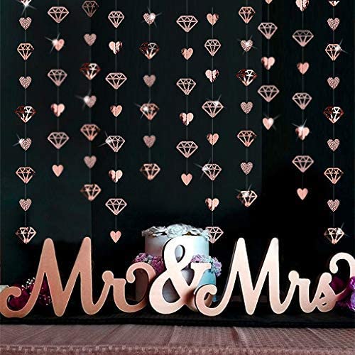 Ghirlanda da appendere in carta metallica glitterata a forma di cuore per San Valentino, per addio al nubilato, fidanzamento, matrimonio, addio al nubilato, anniversario, festa di compleanno (4