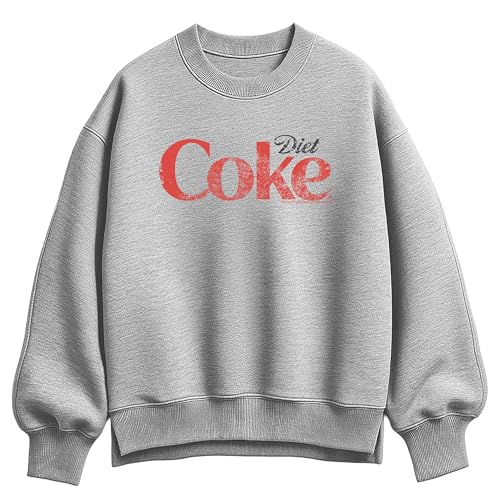 HYBRID APPAREL Coca-Cola - Diet Coke Logo - Ladies Oversized Fleece Crew Sweatshirt - Size X-Large