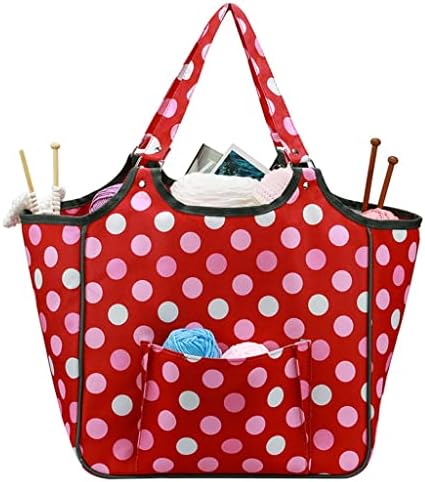 YFQHDD Knitting Bag Portable Yarn Storage Bag Tote for Wool Crochet Hooks Knitting Needles Sewing Supplies