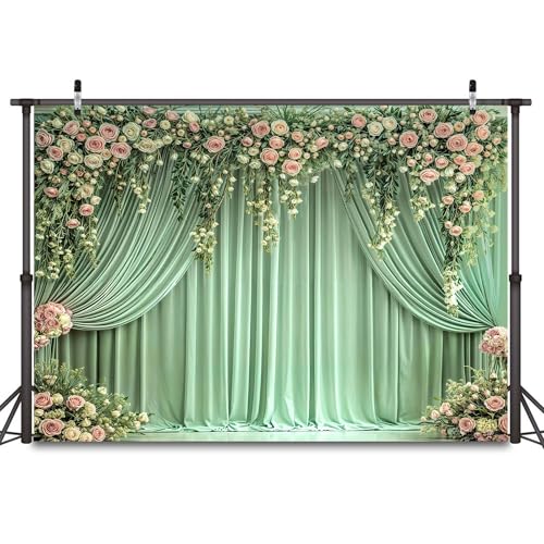 Fondo fotográfico floral verde 10x8 pies miniatura 4