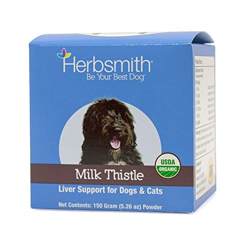Herbsmith Organic Milk Thistle for Dogs and Cats – Liver Supplement for Dogs & Cats – Made in USA – 150g Powder Cover