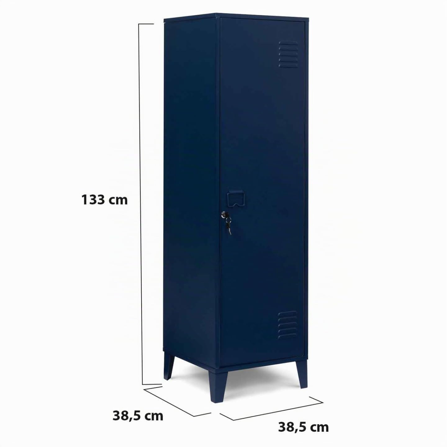 IDMarket - Armoire vestiaire Ester métal Bleu foncé Design Industriel