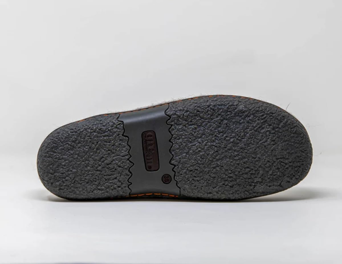 Designed in Denmark | Hand-Made in Nepal | Women's Tibet Wool Slippers with Rubber Soles - Image 5