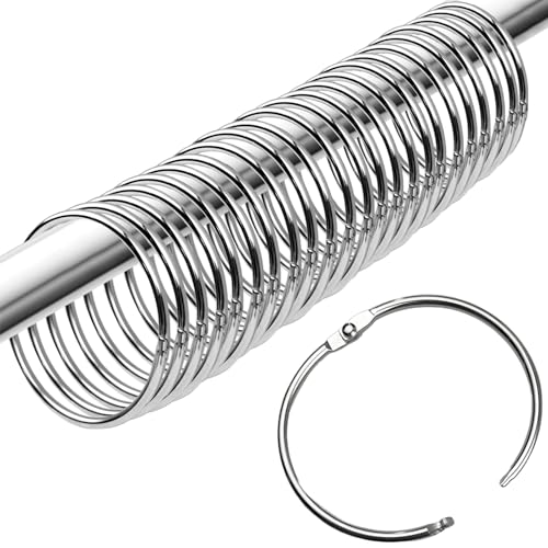 Catálogo de Anillos para cortinas de ducha del mes. 41 Anillos de gancho para cortina de ducha, paquete de 24 anillos de cortina de ducha de metal resistentes al óxido con deslizamiento suave y cierre a presión para barra de cortina...